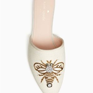 NWOT Kate Spade Embellished Bee Slides in Black, Size 8